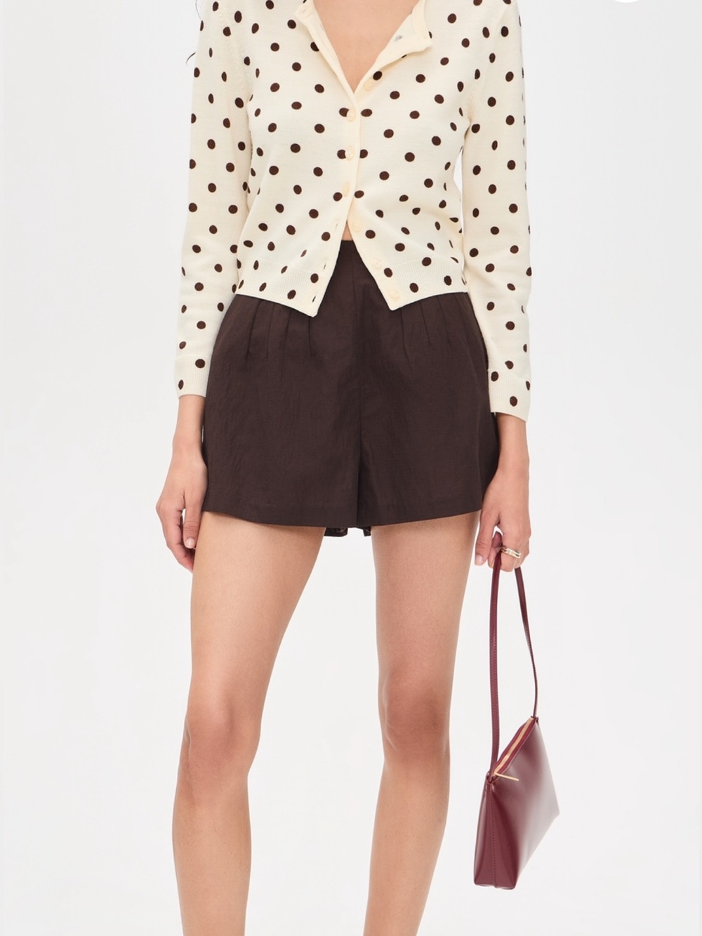 NWT STAUD Magpie Shorts in Earth (Chocolate Brown)